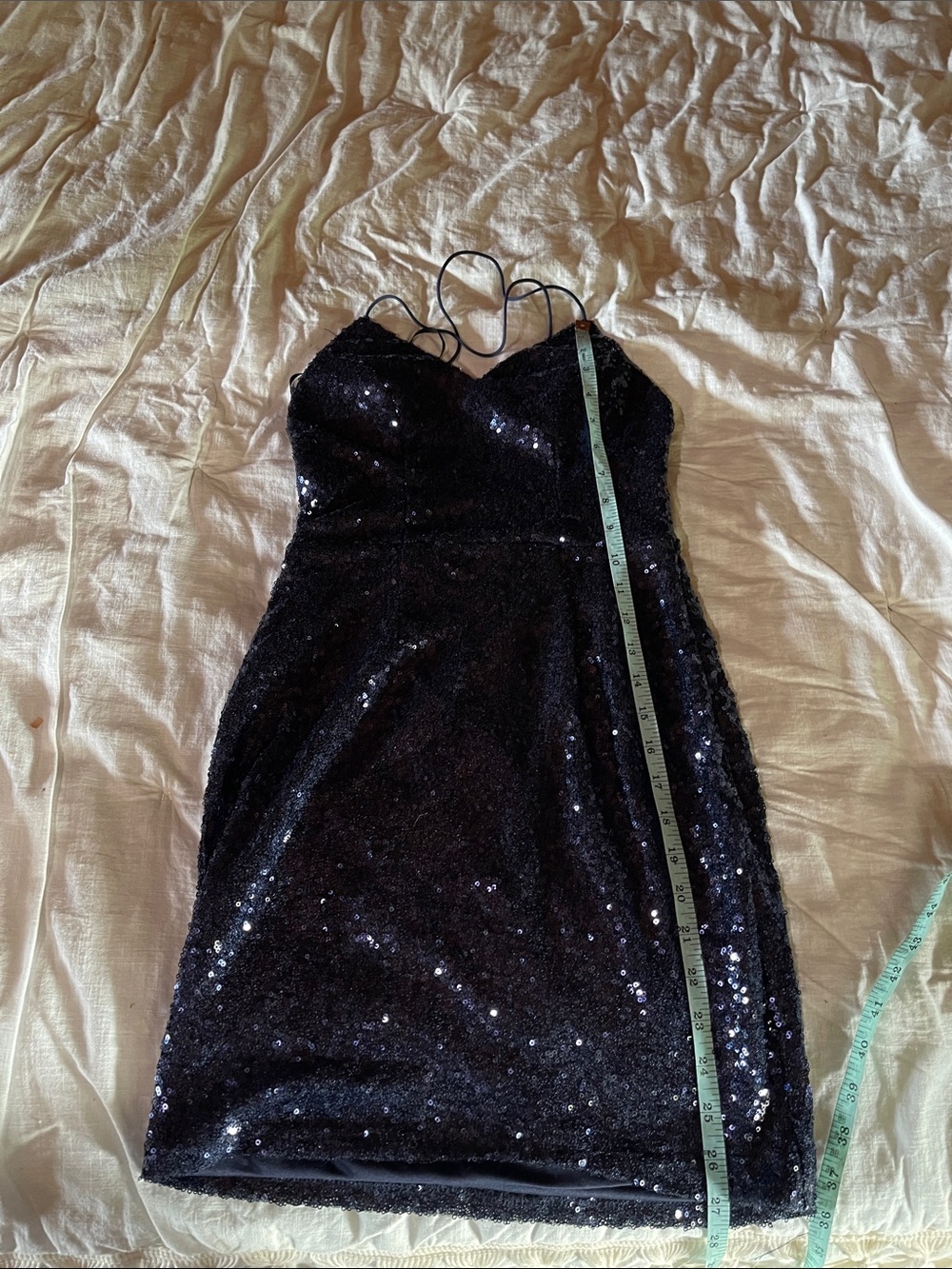Hello Molly NWT Navy FASHION CAPITAL SEQUIN MINI DRESS - Picture 14 of 14